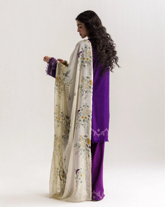 Coco By Zara Shahjahan Embroidered Lawn 3-Piece Unstitched Suit (Eira-10B)