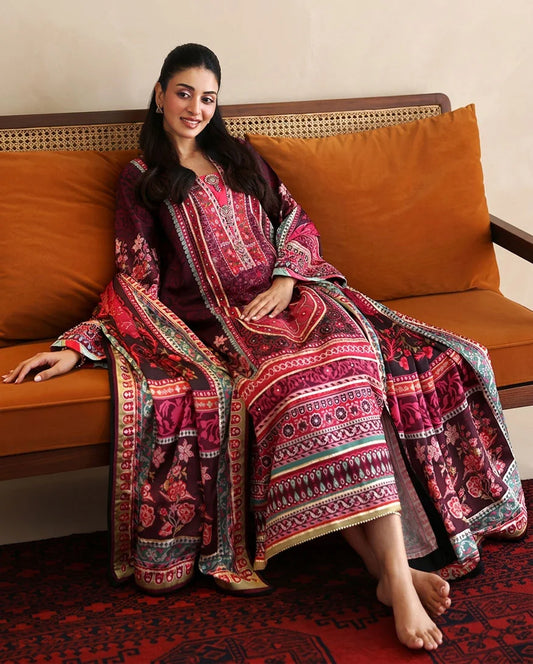 Hemline by Mushq Nirvana 26 Embroidered 3-Piece Unstitched Suit (Day Dreamer)