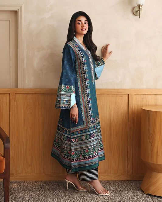 Hemline by Mushq Nirvana 26 Embroidered 3-Piece Unstitched Suit (Scene Stealer)