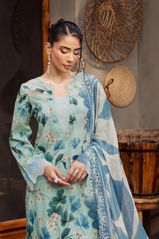 Signature Prints By Nurèh – Printed Lawn 3 Piece Unstitched Suit with Chiffon Dupatta (SP-161)