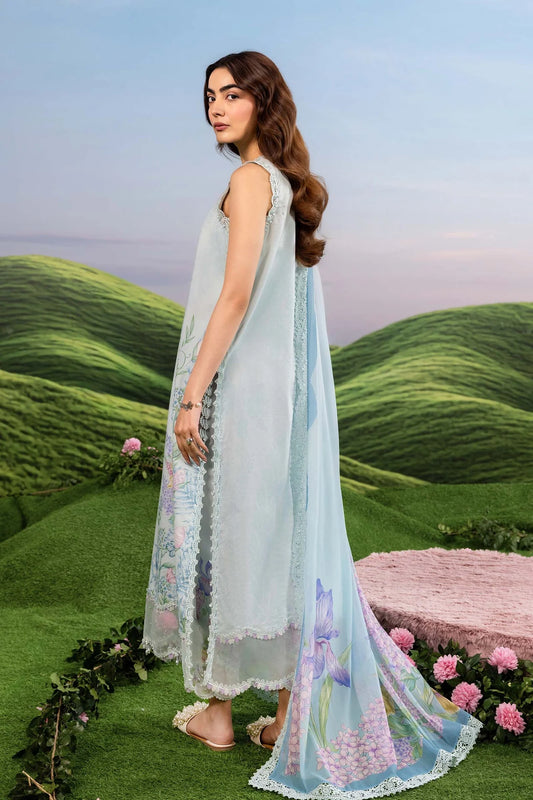 MariaB MBasics-Embroidered Lawn 3 Piece Unstitched Suit with Chiffon Dupatta (D10A)