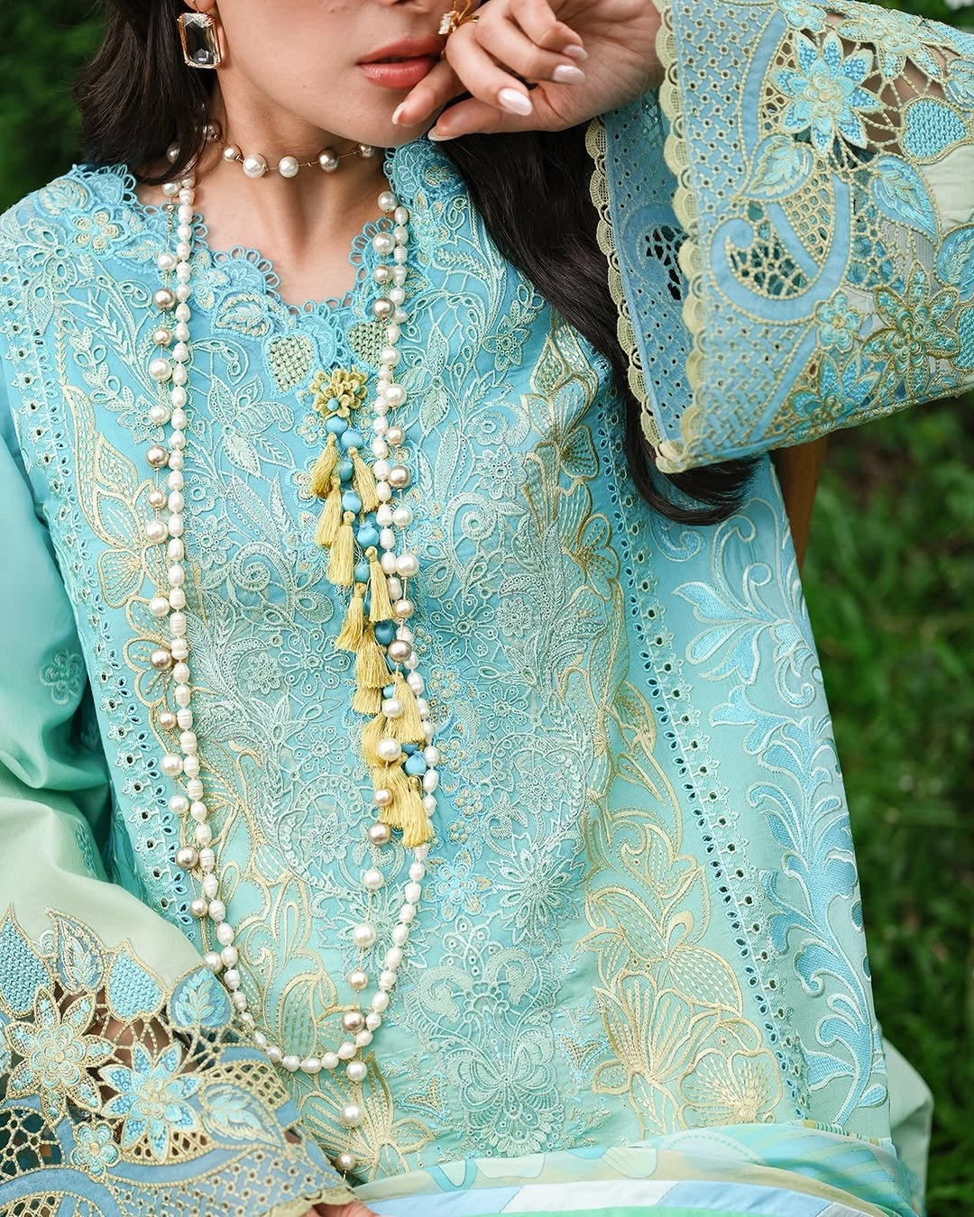 Mushq A Moi Luxury Lawn ’26 | Embroidered 3-Piece Unstitched Suit (Whispering Winds)