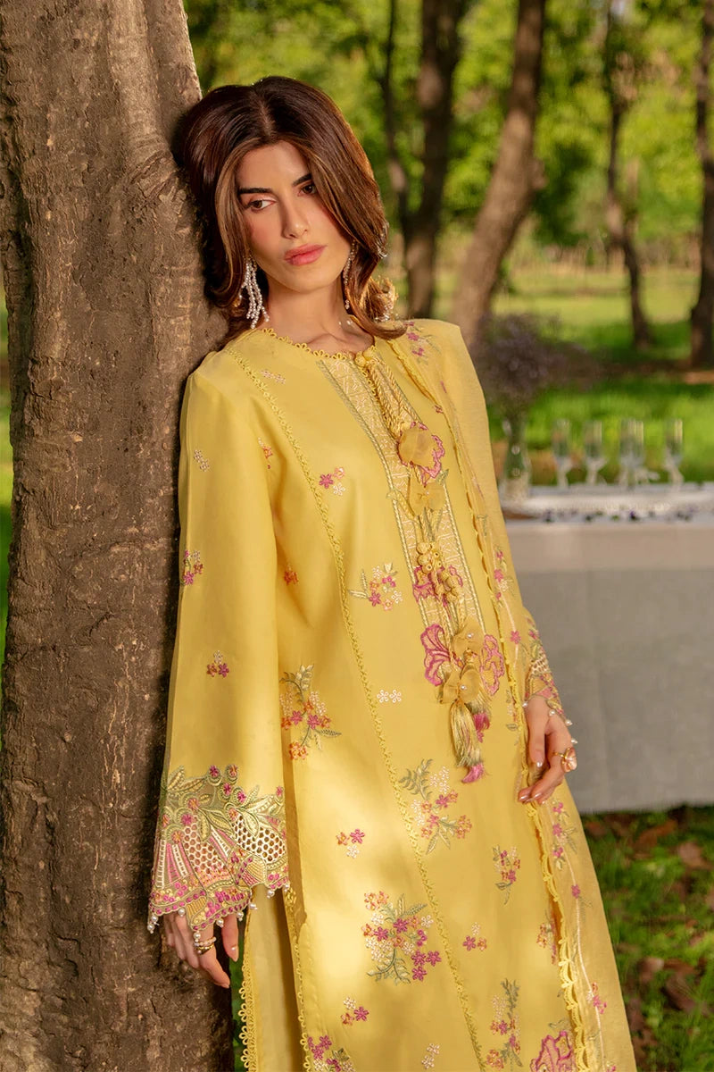 Rang Rasiya- Embroidered Lawn 3PC Unstitched Suit with Net Dupatta (Mysha)