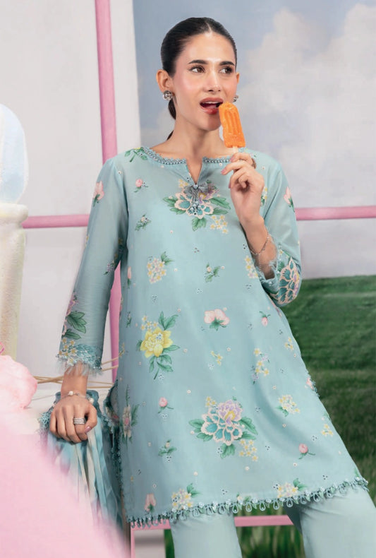 MariaB MBasics Printed & Embroidered Lawn Unstitched 3 Piece Suit (unstitched)