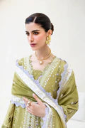 Qalamkar Casual Pret 26 – Jacquard 3 Piece Stitched Suit PA-04 (Willow)