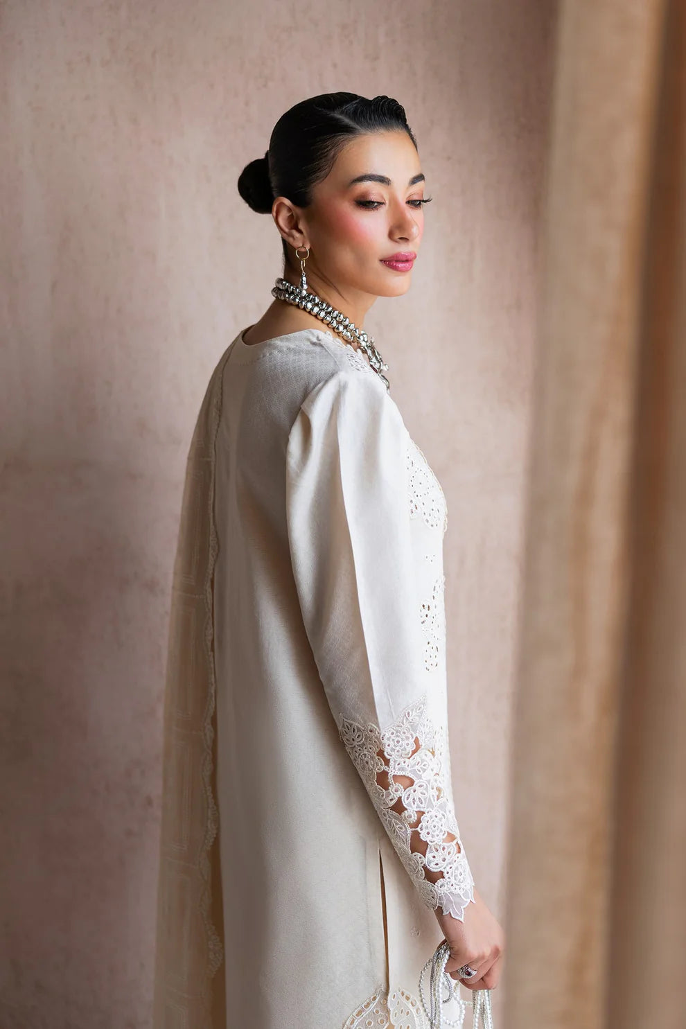 Qalamkar Casual Pret 26 – Jacquard 3 Piece Stitched Suit PA-01 (Halo)