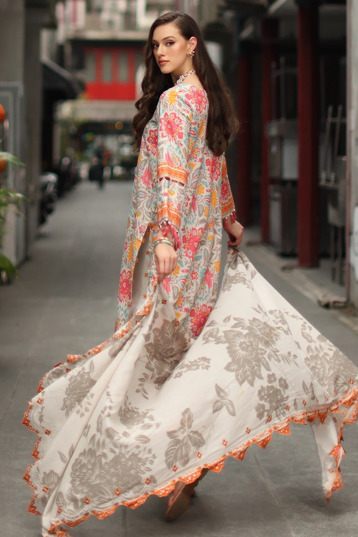 Charizma Signature Embroidered Printed Lawn 3 Piece Unstitched Suit (CS6-08)