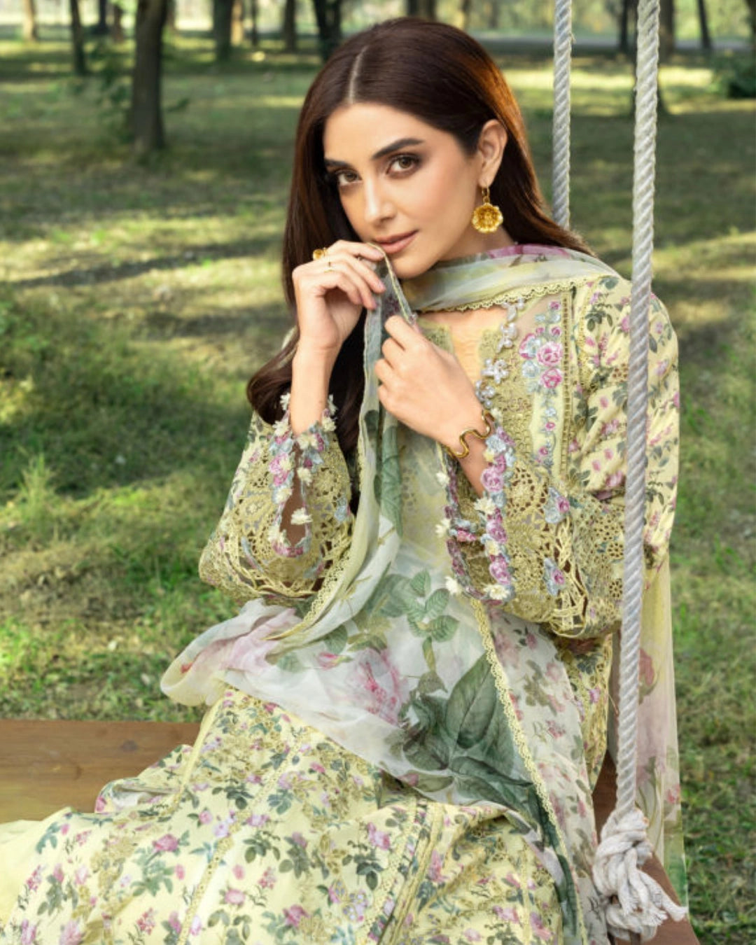 ELAF PREMIUM - Chikankari - Prints Collection with Chiffon (unstitched)