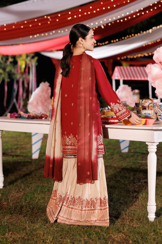 Garnet Embroidered Lawn Stitched 3 Piece Suit (Glimmer Glow) | Summer Collection 2026