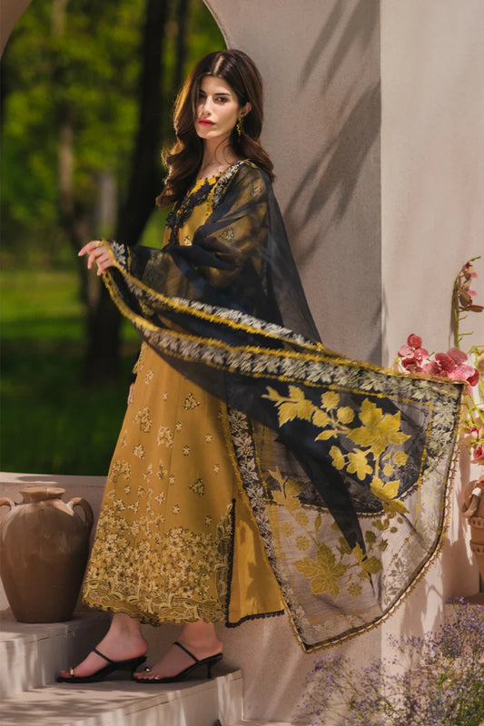 Rang Rasiya- Embroidered Lawn 3PC Unstitched Suit with Net Dupatta (Mahi)