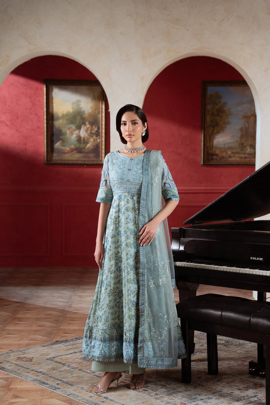 Amaya by Nureh Luxury embroidered chiffon 6 Piece Unstitched Suit (AM-41)