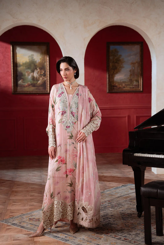 Amaya by Nureh Luxury embroidered chiffon 6 Piece Unstitched Suit (AM-38)