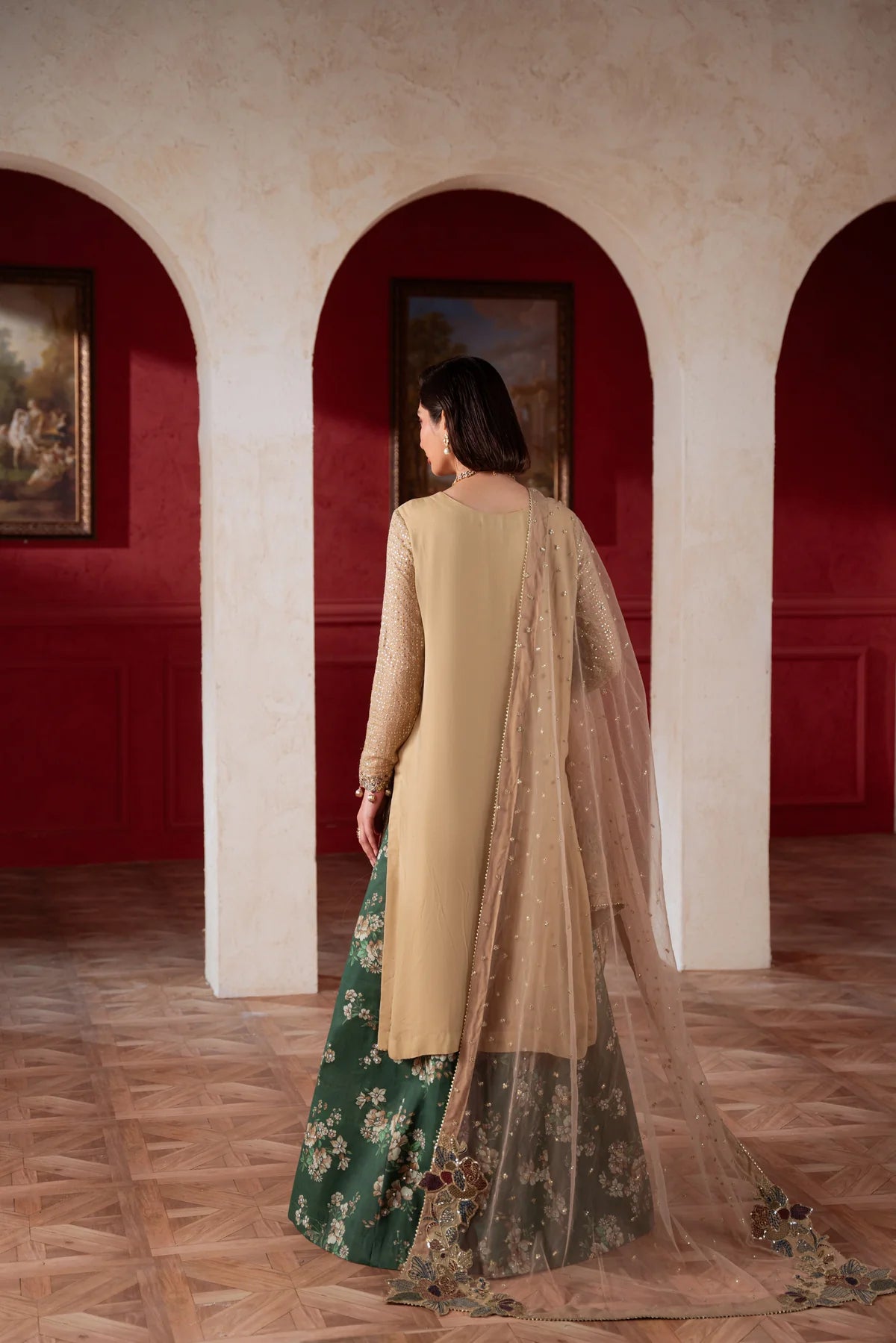 Amaya by Nureh Luxury embroidered chiffon 6 Piece Unstitched Suit (AM-39)
