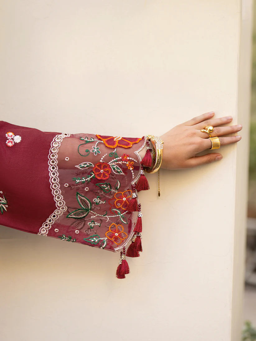Inlays Mahnur By Angan – Embroidered Lawn 3 Piece Unstitched Suit (AN-001)