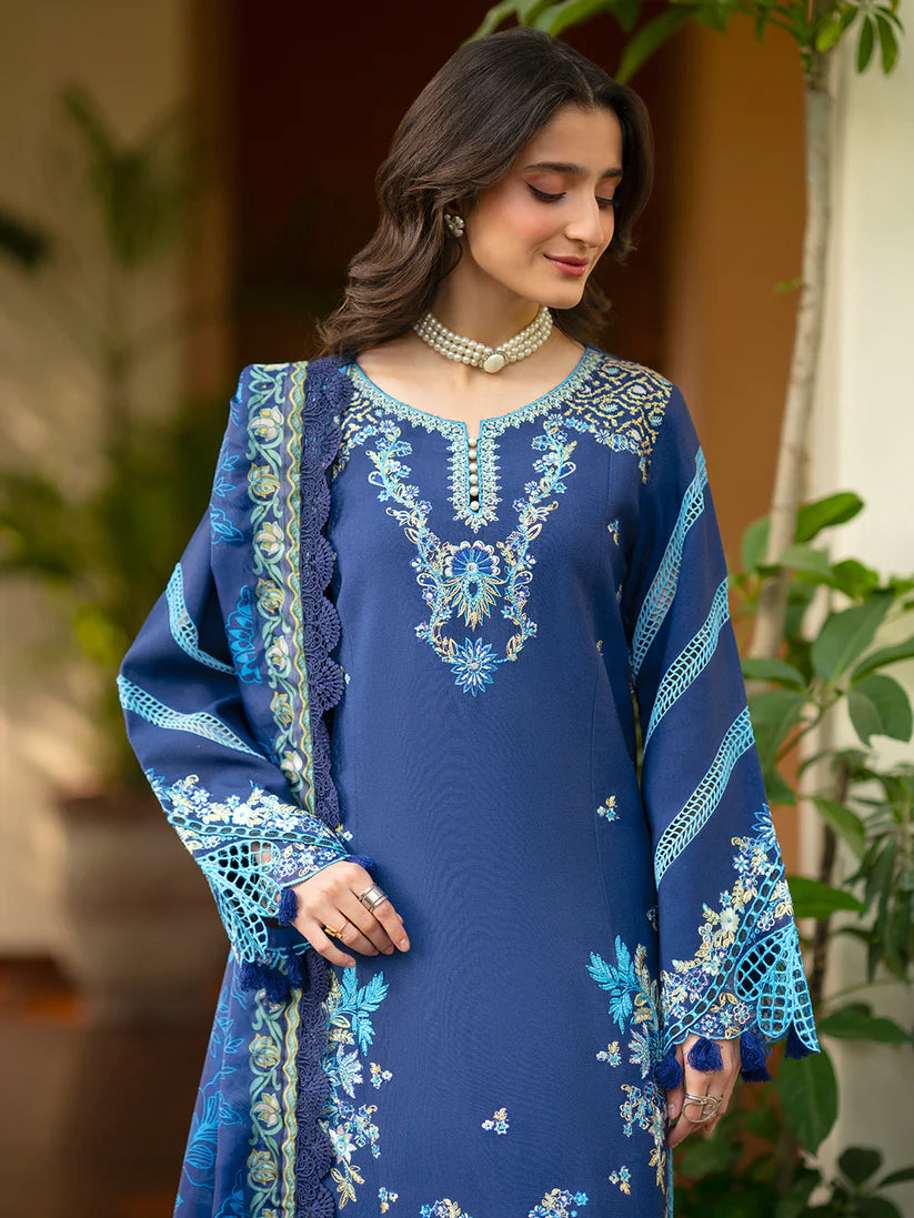Inlays Mahnur By Angan – Embroidered Lawn 3 Piece Unstitched Suit (AN-002)