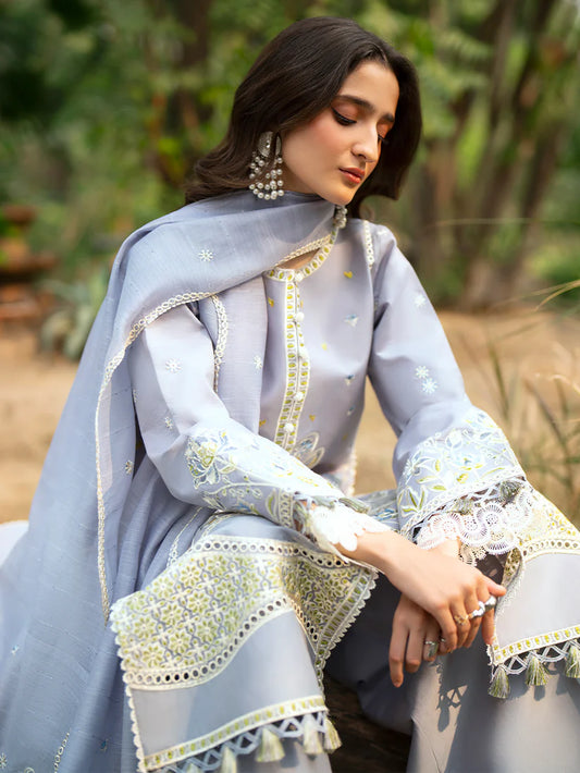 Inlays Mahnur By Angan – Embroidered Lawn 3 Piece Unstitched Suit (AN-006)