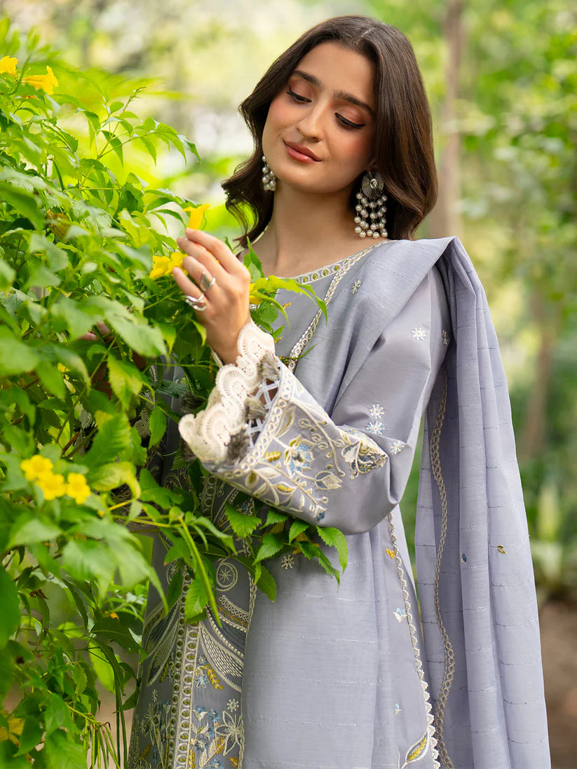 Inlays Mahnur By Angan – Embroidered Lawn 3 Piece Unstitched Suit (AN-006)