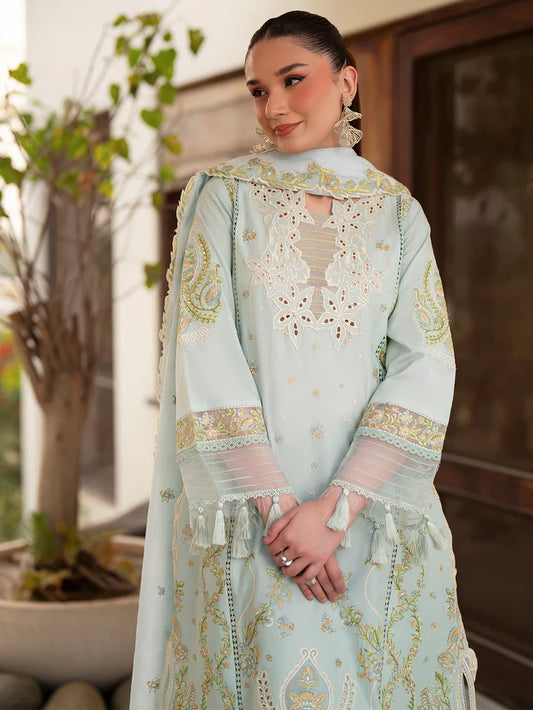 Inlays Mahnur By Angan – Embroidered Lawn 3 Piece Unstitched Suit (AN-013)