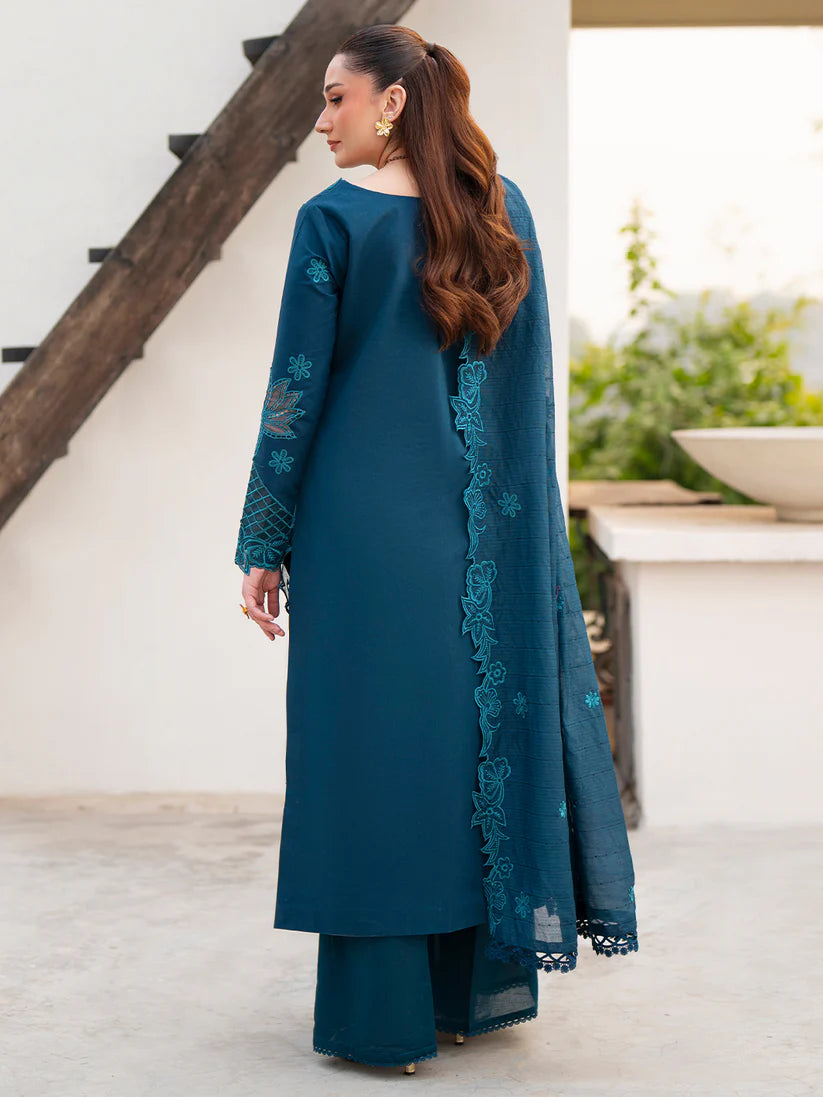 Inlays Mahnur By Angan – Embroidered Lawn 3 Piece Unstitched Suit (AN-014)