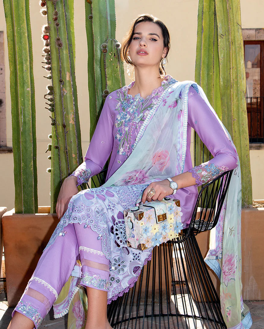 Hemline By Mushq - Embroidered Lawn 3 Piece Unstitched Suit (AILYN)
