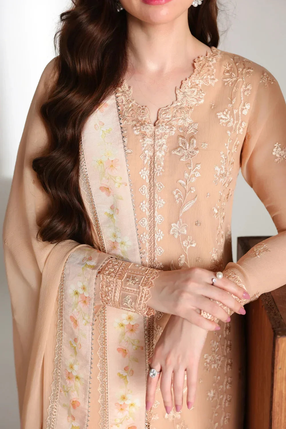 Azure Ensembles Festive Collection 2026 – 3 Piece Unstitched Embroidered Suit (Cream Dream)
