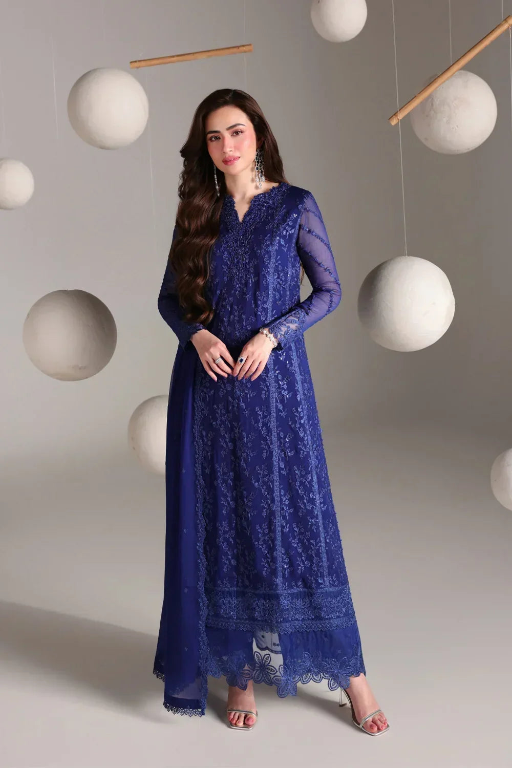 Azure Ensembles Festive Collection 2026 – 3 Piece Unstitched Embroidered Suit (Salvia)