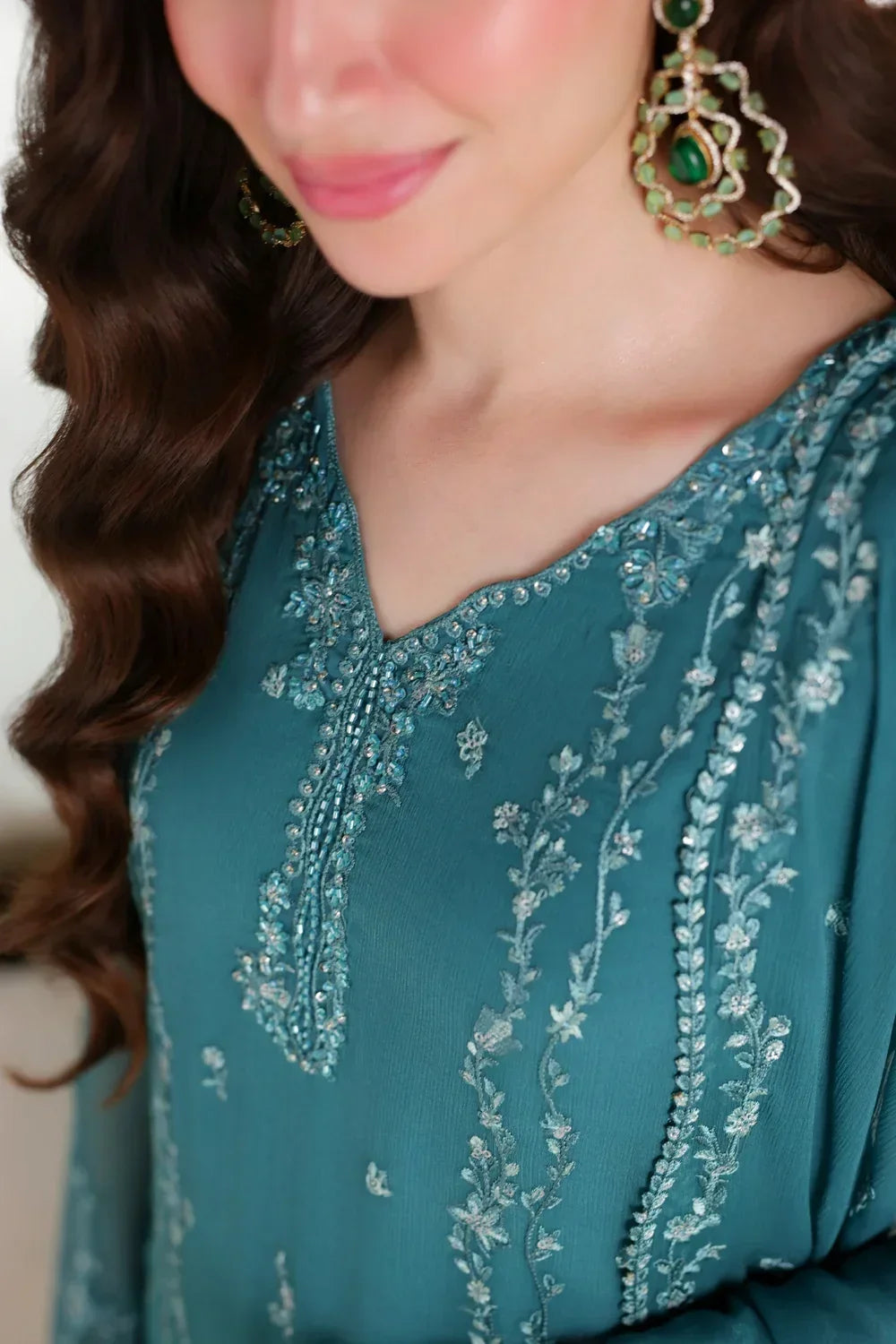 Azure Ensembles Festive Collection 2026 – 3 Piece Unstitched Embroidered Suit (Teal Affair)