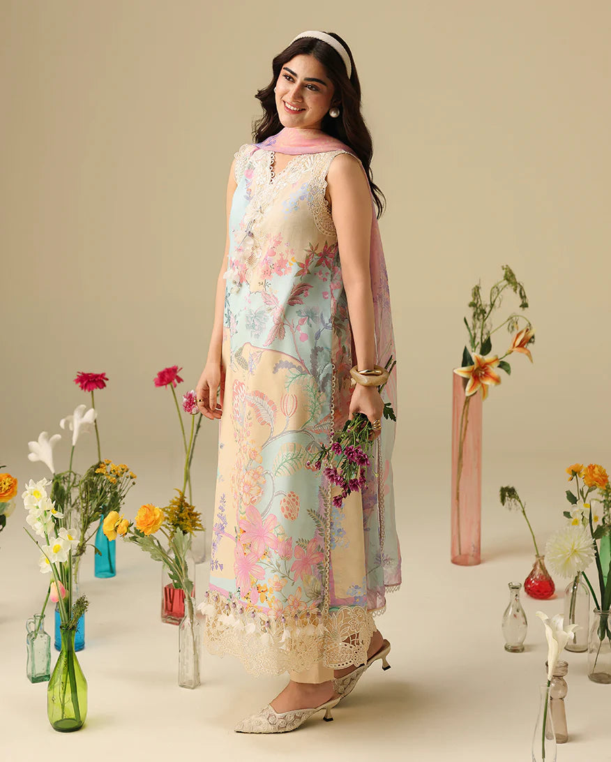 Mushq Soleil 3 Piece Unstitched Lawn Suit (Bellarosa)