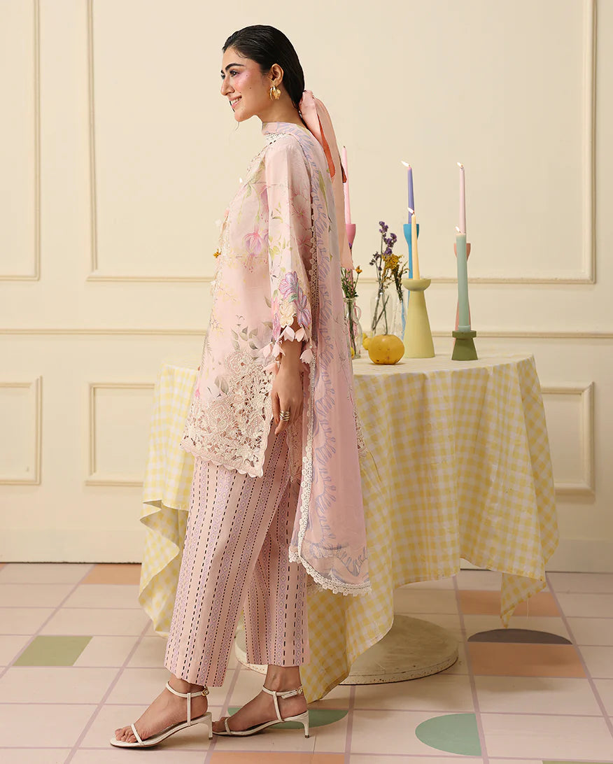 Mushq Soleil 3 Piece Unstitched Lawn Suit (Berry Creme)