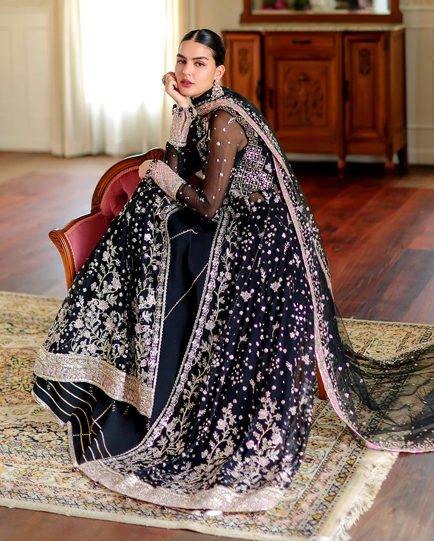 Roheenaz whisper of grace Unstitched chiffon vol. II | 3-piece luxury suit (Blaire)