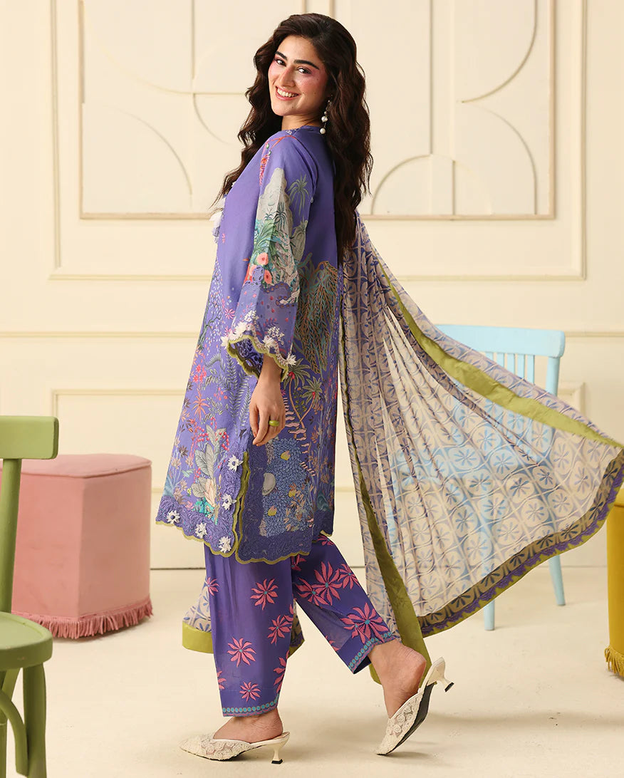 Mushq Soleil 3 Piece Unstitched Lawn Suit (Camellia Kiss)