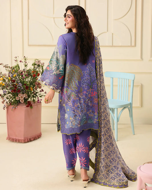 Mushq Soleil 3 Piece stitched Lawn Suit (Camellia Kiss)