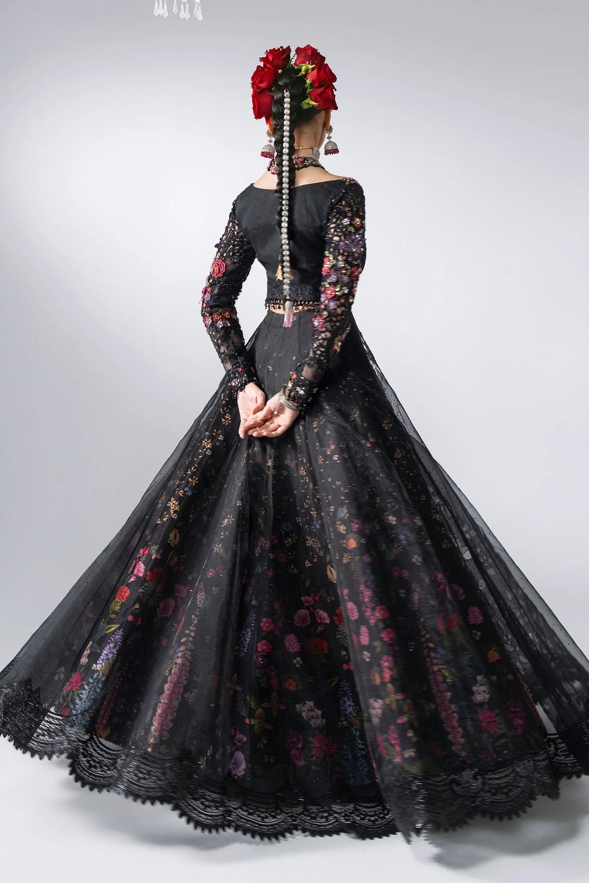 Maria.B Volume 31 – 3 Piece Unstitched Embroidered Organza Skirt Suit (MBD-01)
