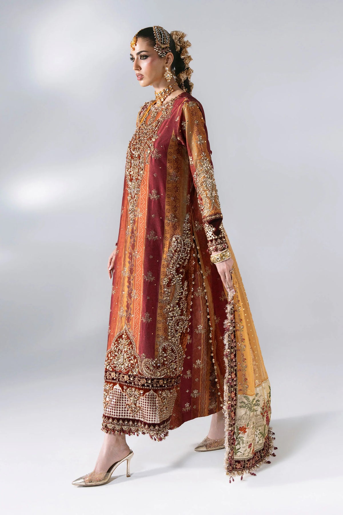 Maria.B Volume 31 – 3 Piece Unstitched Embroidered Printed Raw Silk Suit (MBD-04)