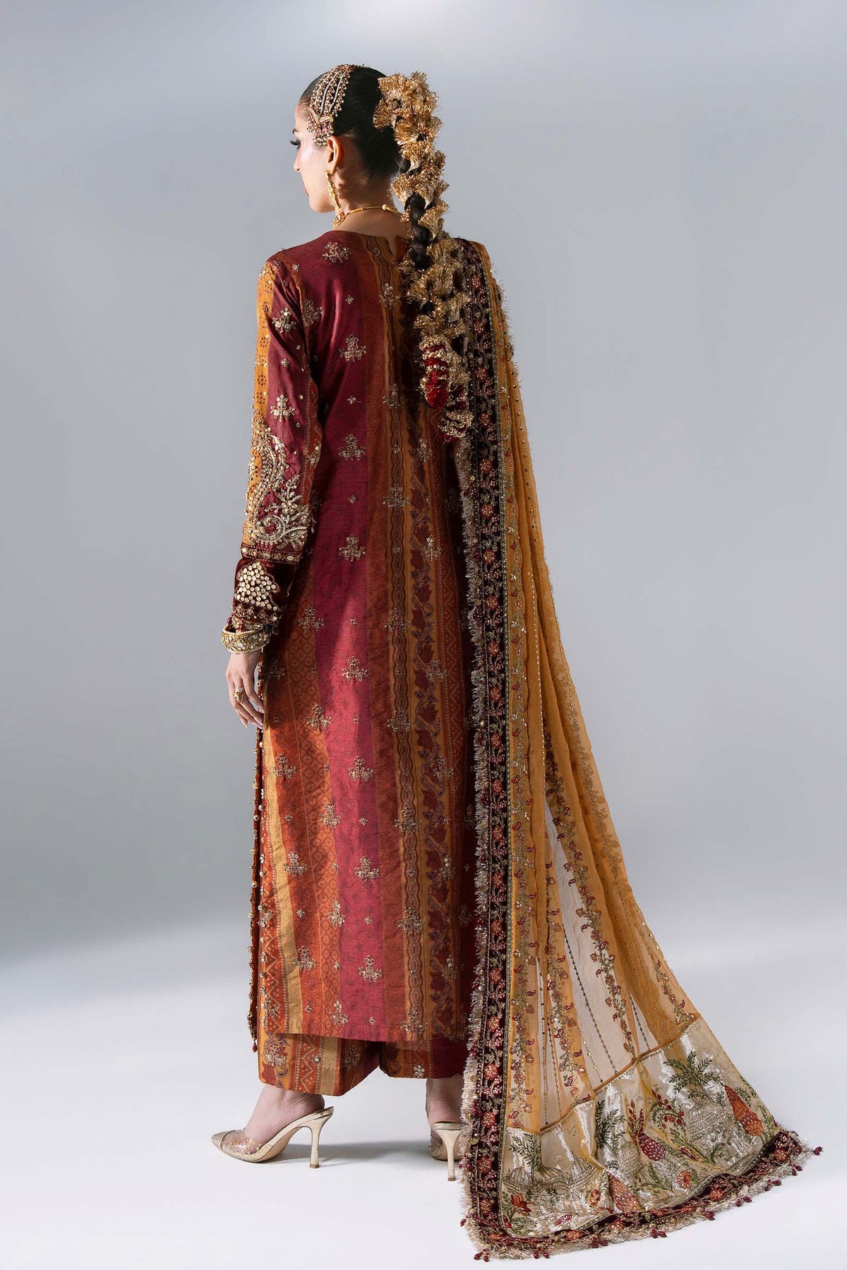 Maria.B Volume 31 – 3 Piece Unstitched Embroidered Printed Raw Silk Suit (MBD-04)