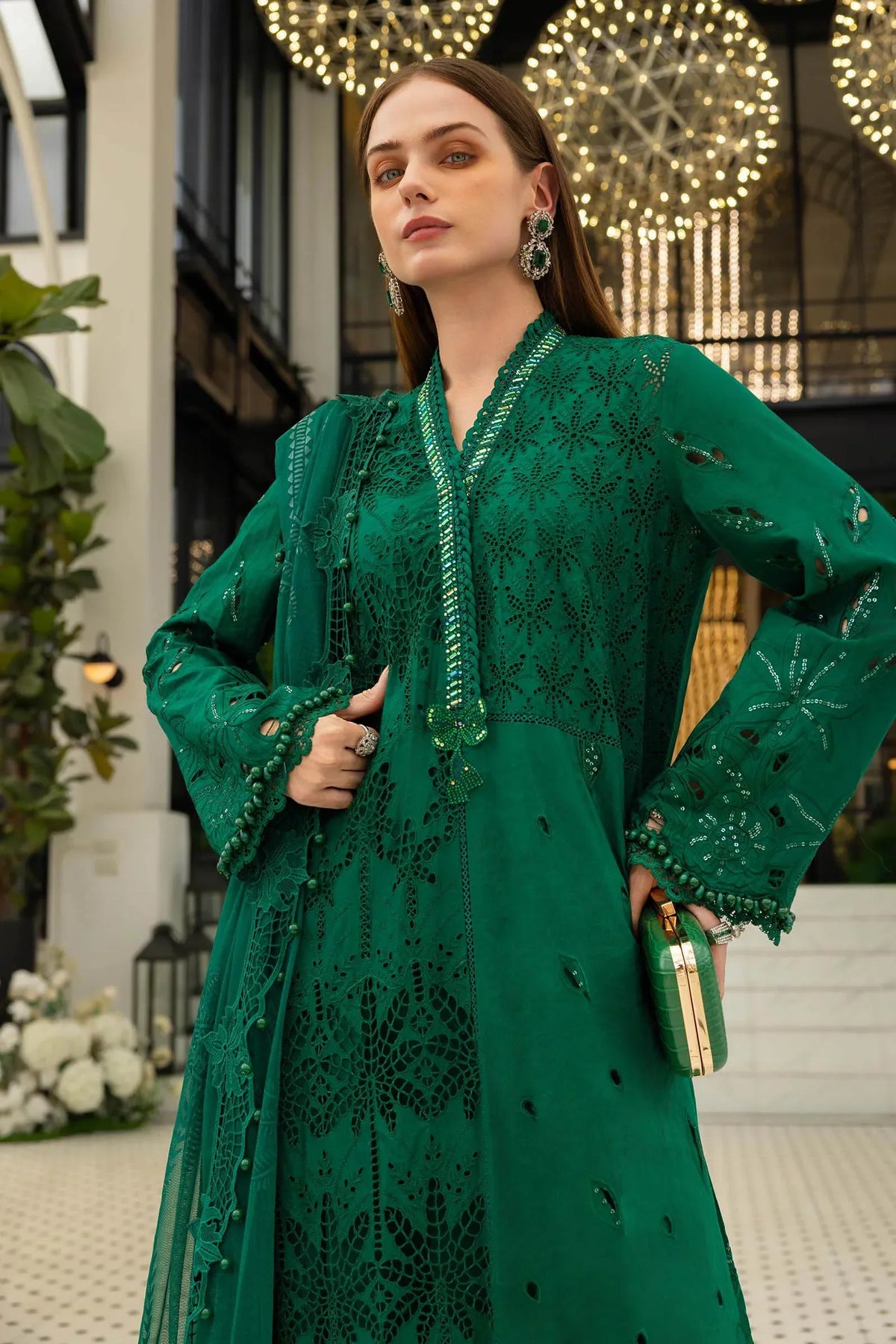 Maria.B 3 Piece Unstitched Embroidered Jacquard Lawn Suit (D-4)