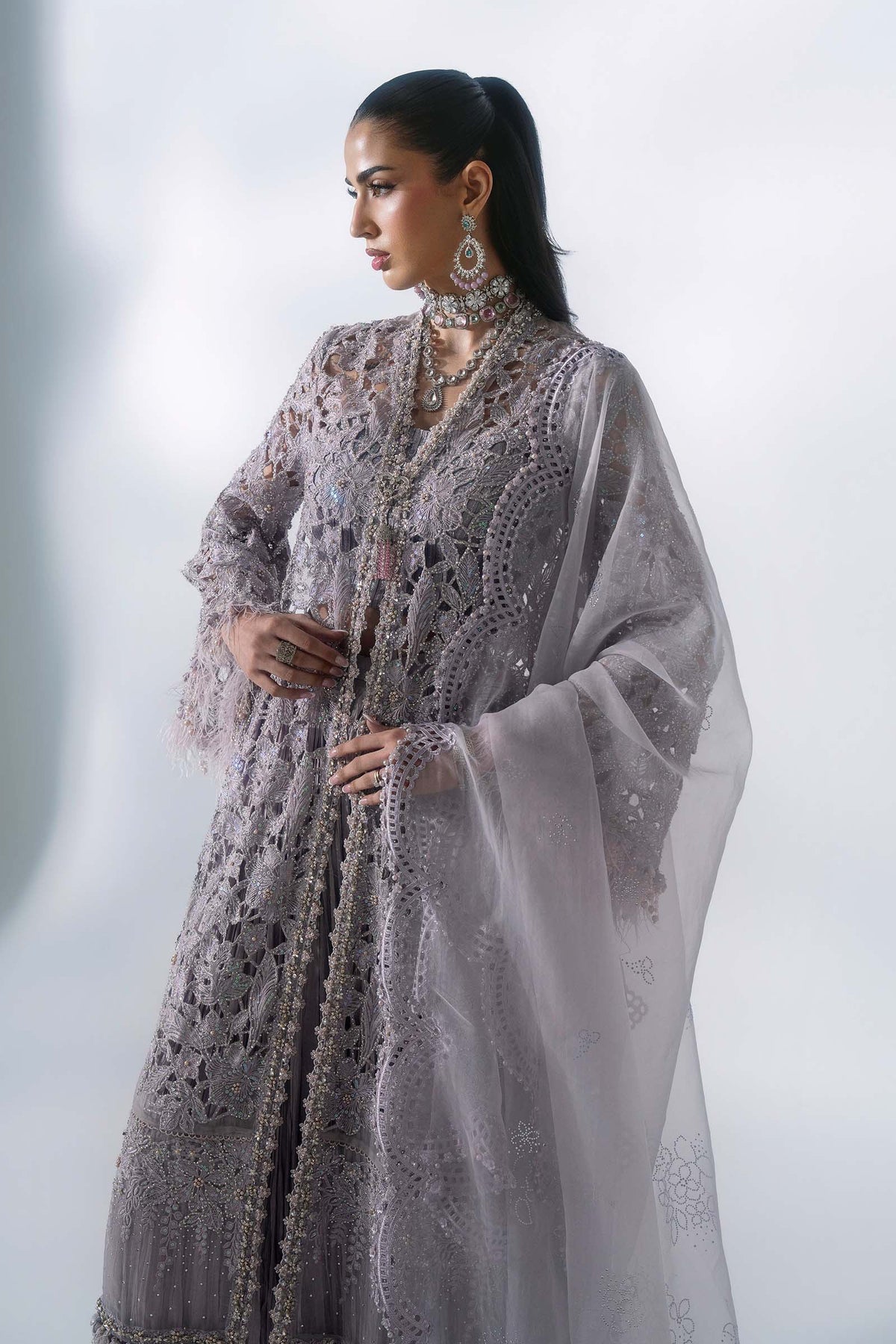 Maria.B Volume 31 – 3 Piece Unstitched Embroidered Organza Suit (MBD-05)