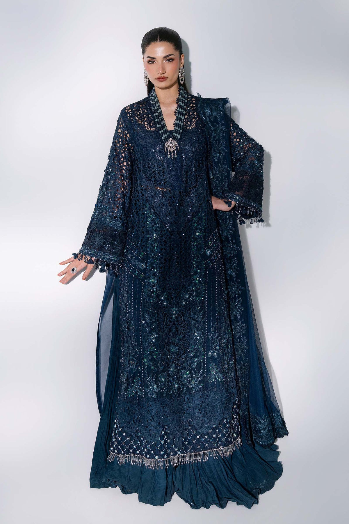 Maria.B Volume 31 – 3 Piece Unstitched Embroidered Organza Suit (MBD-06)