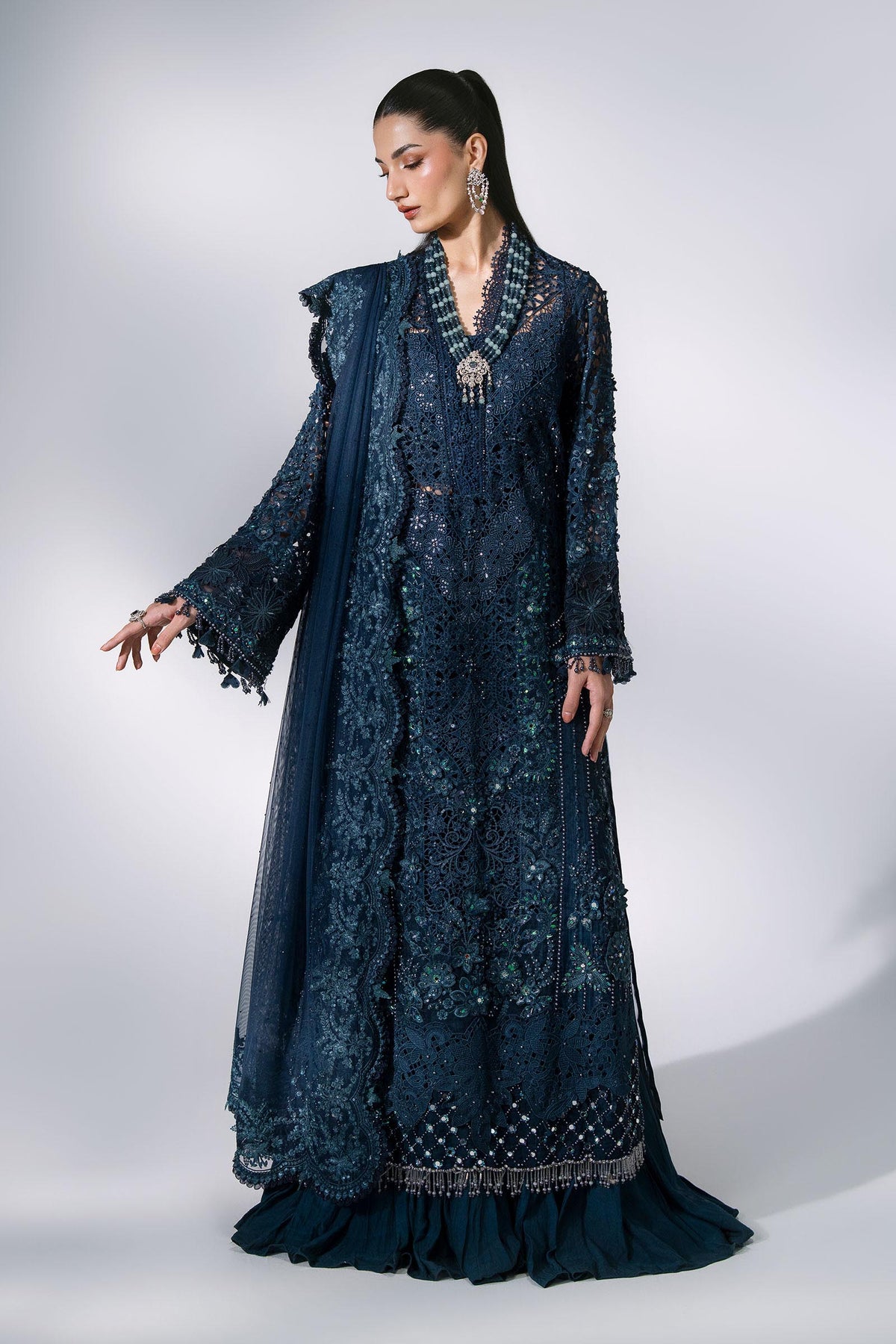 Maria.B Volume 31 – 3 Piece Unstitched Embroidered Organza Suit (MBD-06)