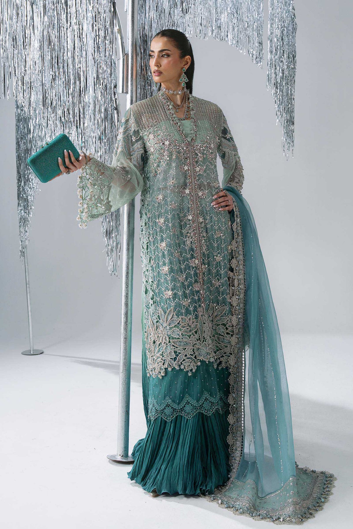 Maria.B Volume 31 – 3 Piece Unstitched Embroidered Organza Suit (MBD-07)