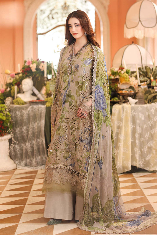 Maria.B 3-Piece Embroidered Chiffon Unstitched Suit (MPC-07-05)