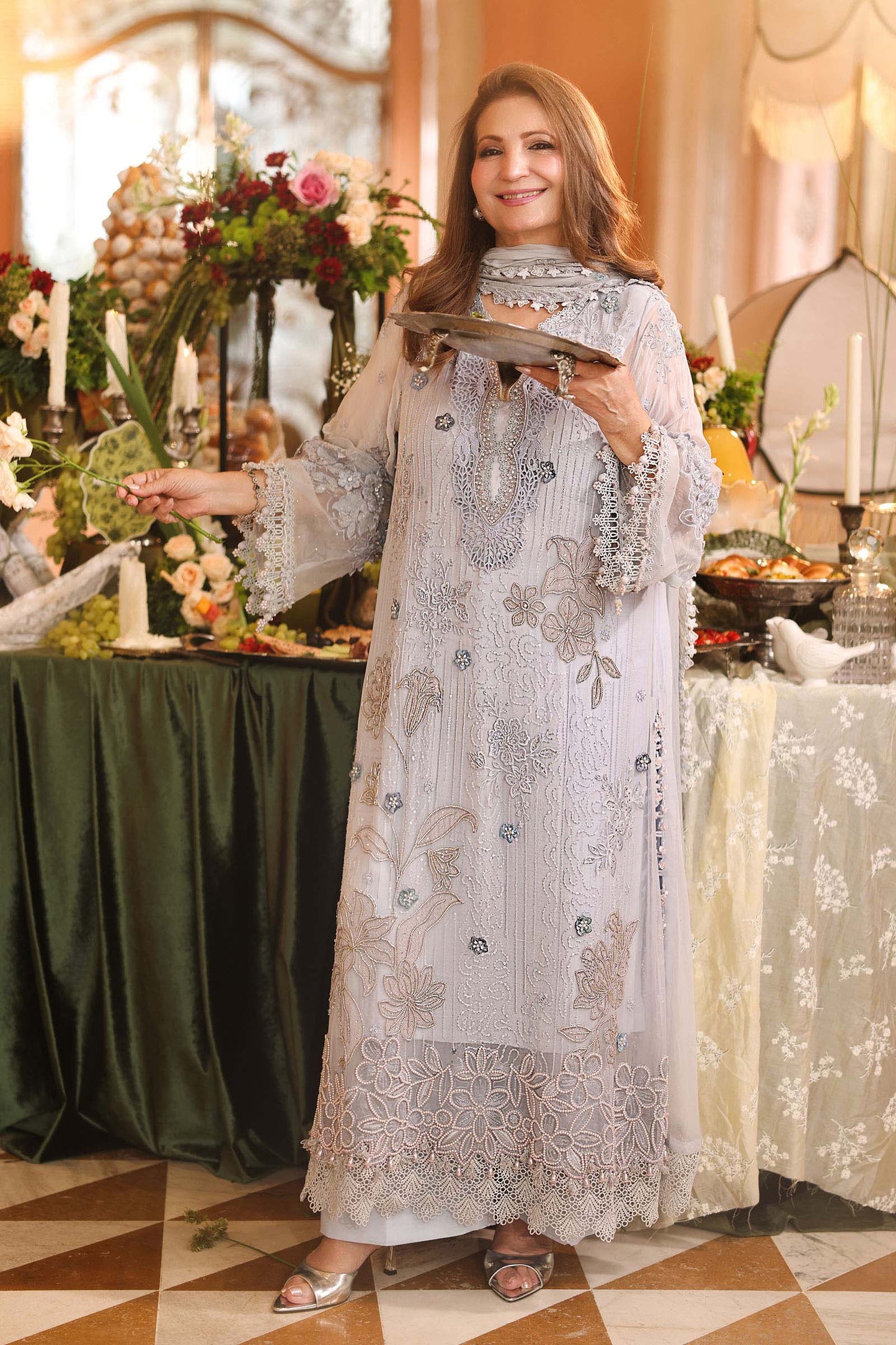 Maria.B 3-Piece Embroidered Chiffon Unstitched Suit (MPC-07-03)