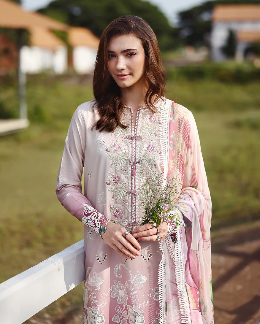 Mushq Solace Ombre Luxury Lawn 3 Piece Unstitched Suit (Dew Drift)