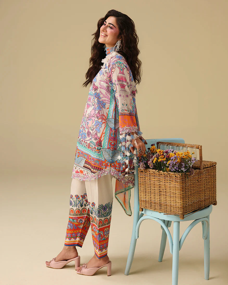 Mushq Soleil 3 Piece stitched Lawn Suit (Eden Whisper)