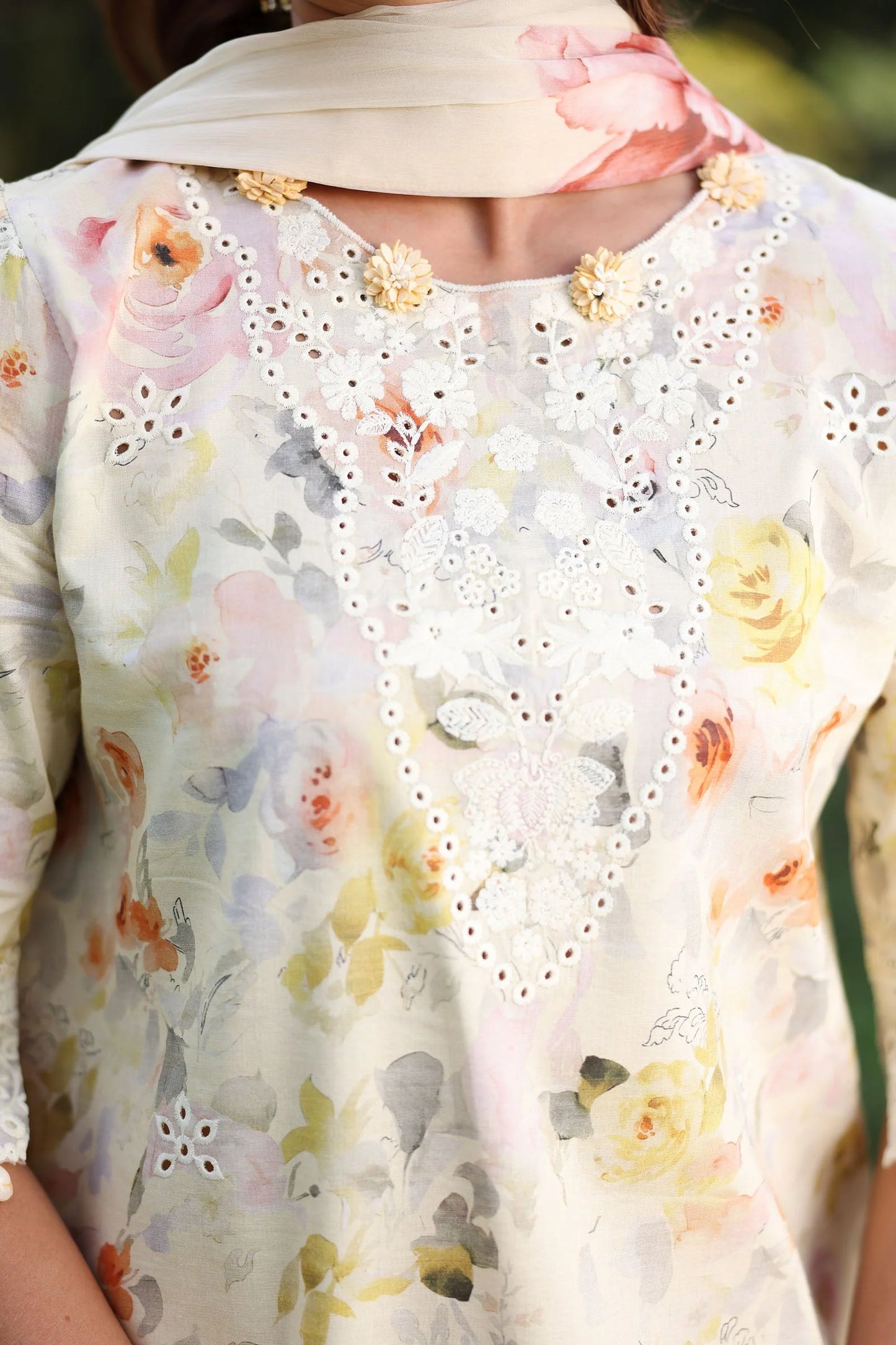 PrintKaari By Raaya Embroidered 3 Piece Stitched Suit (Elysia)