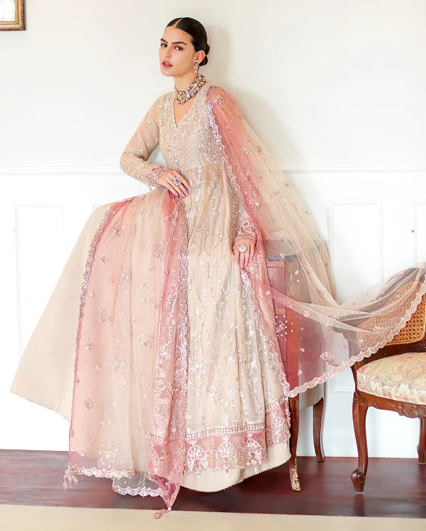 Roheenaz whisper of grace Unstitched chiffon vol. II | 3-piece luxury suit (Faye)