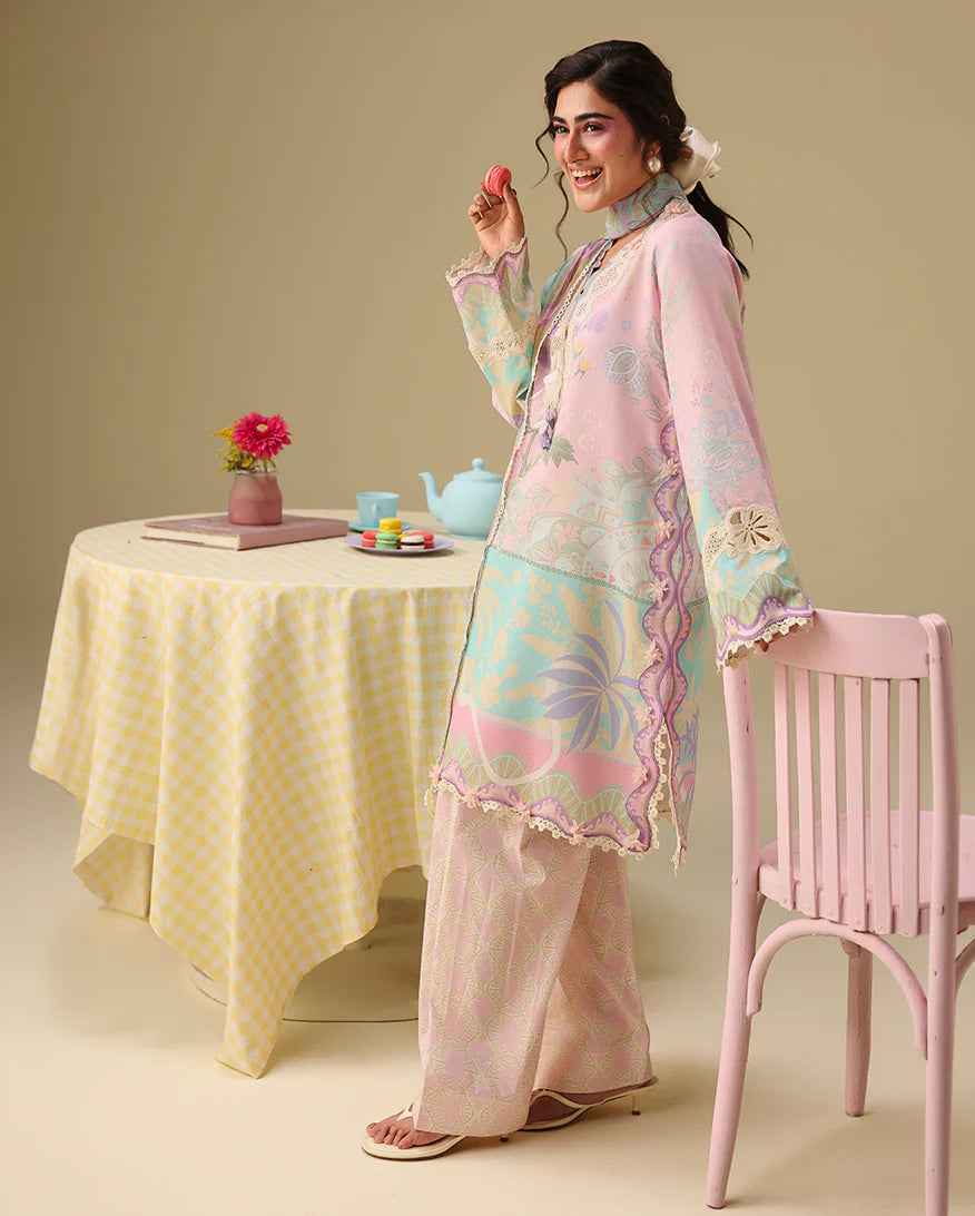 Mushq Soleil 3 Piece stitched Lawn Suit (Honey Petal)