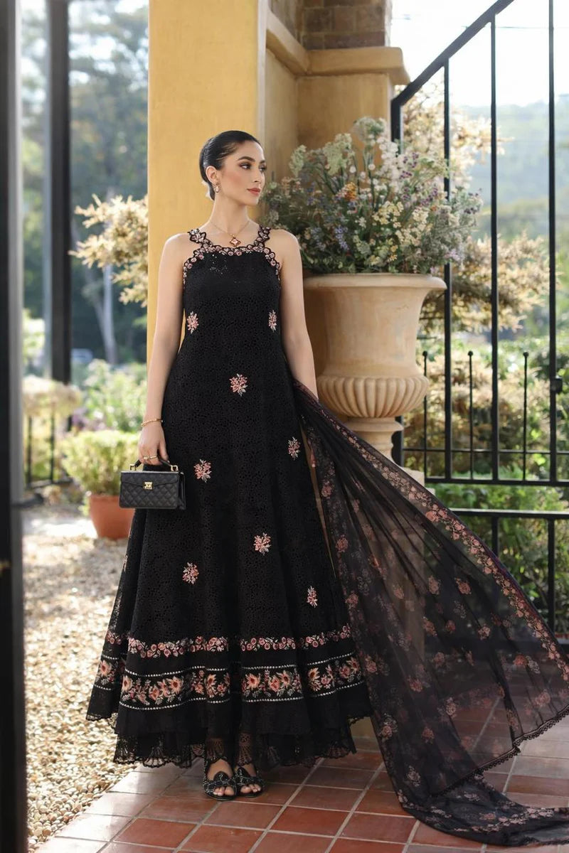 NOOR Luxury Lawn 3PC – Eid Special Handwork Schiffli Laserkari Suit (Unstitched)D5B-Lunaria