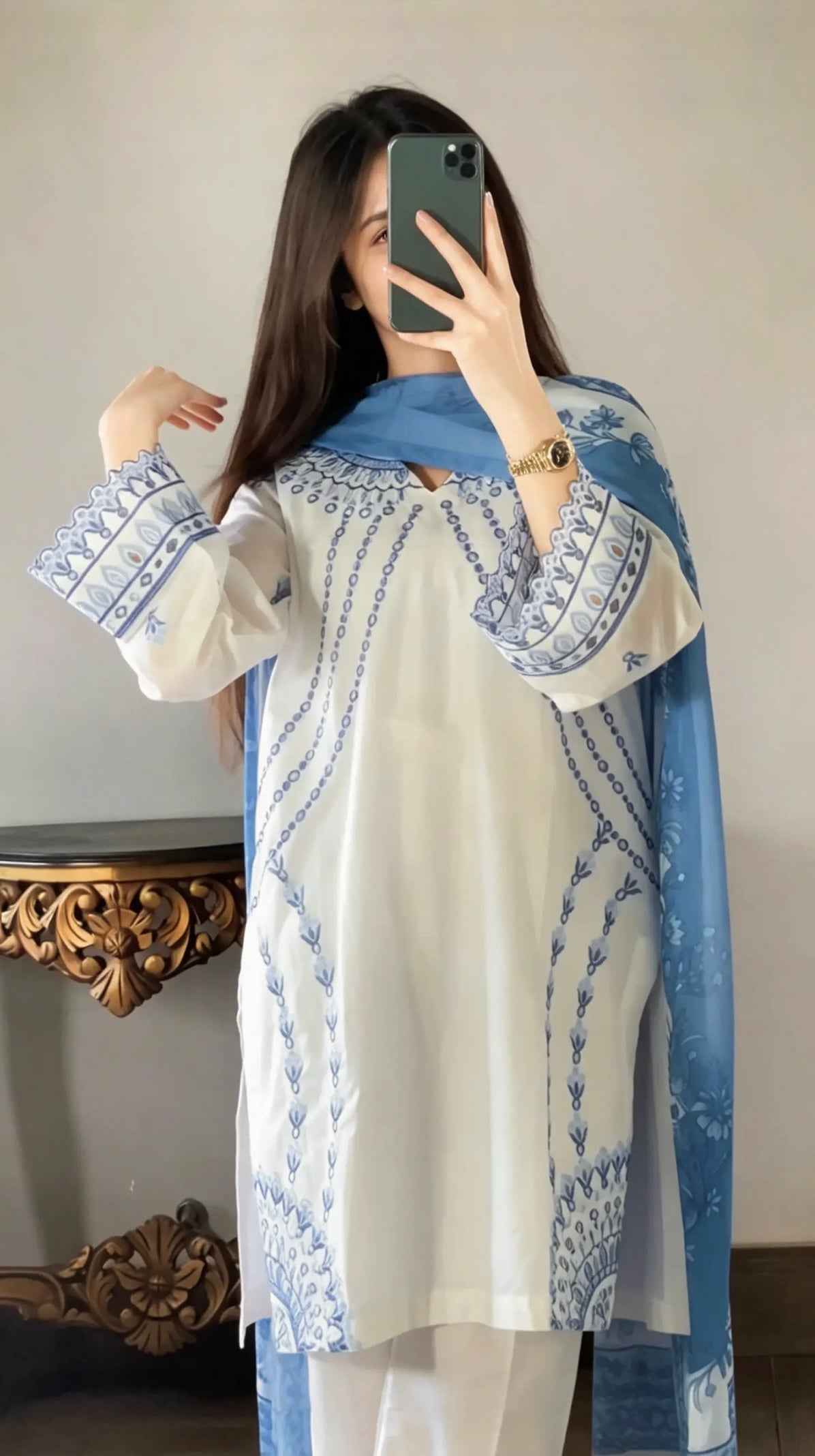 Amna Khurram Embroidered Lawn Cotton Stitched 3 Piece Suit