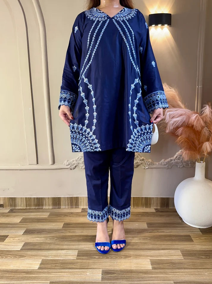 Amna Khurram Embroidered Lawn Cotton Stitched 3 Piece Suit (03)
